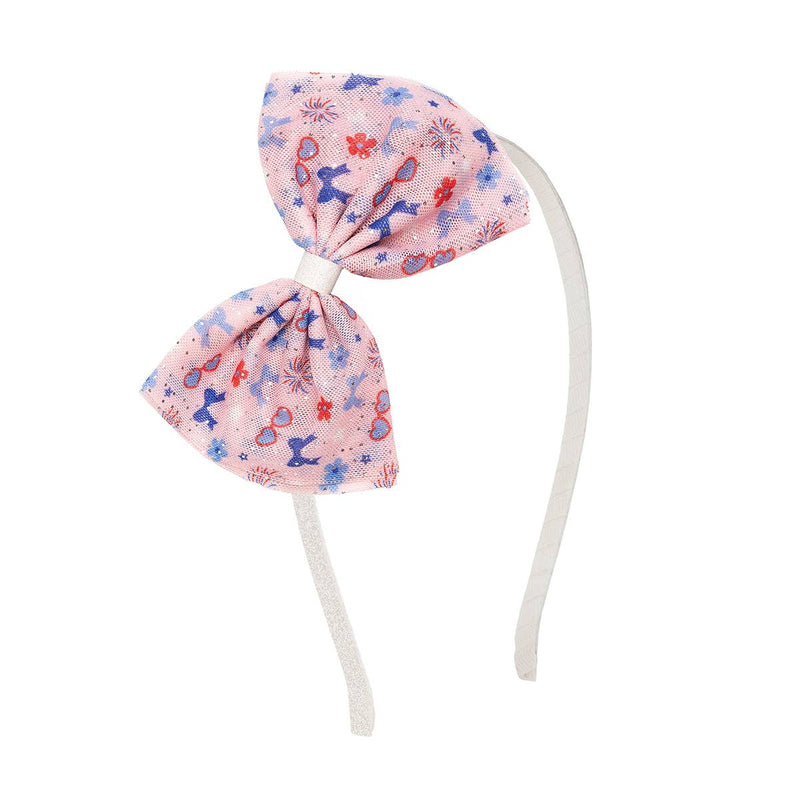 Red, White, & Cute Tulle Bow Headband - Hair Bows