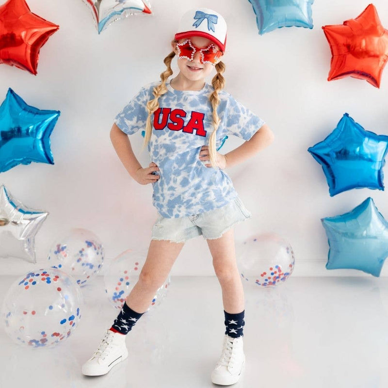 Patriotic Bow Patch Trucker Hat - 4th of July - Kids