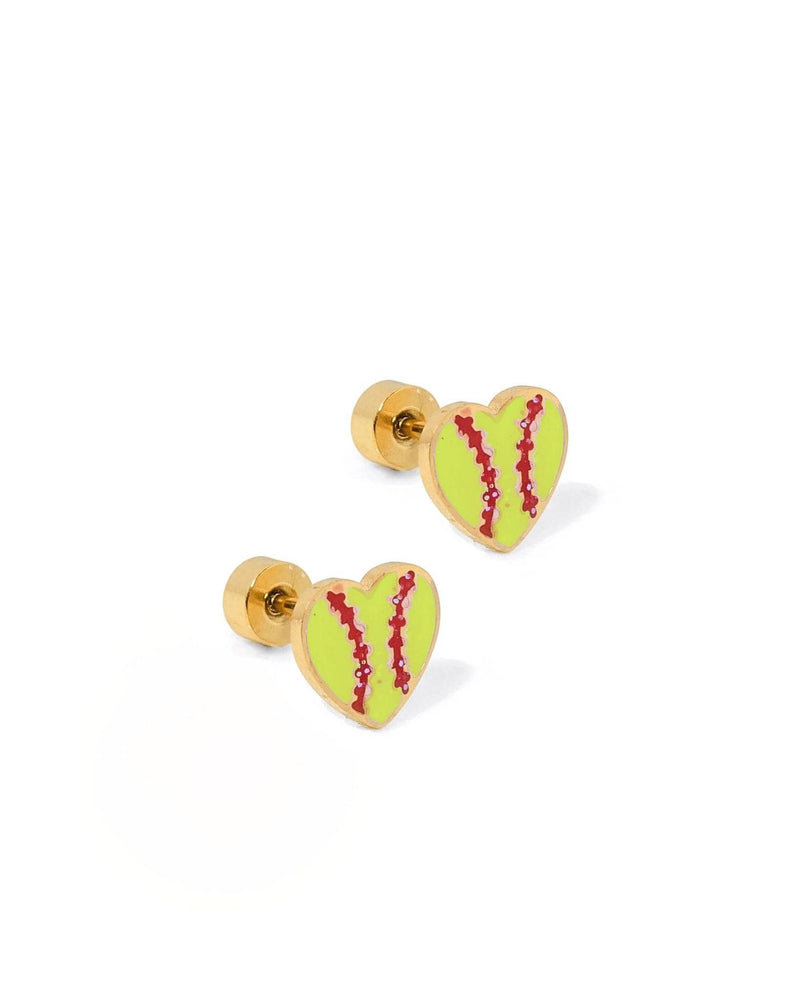 Screwback Stud Earrings - Softball