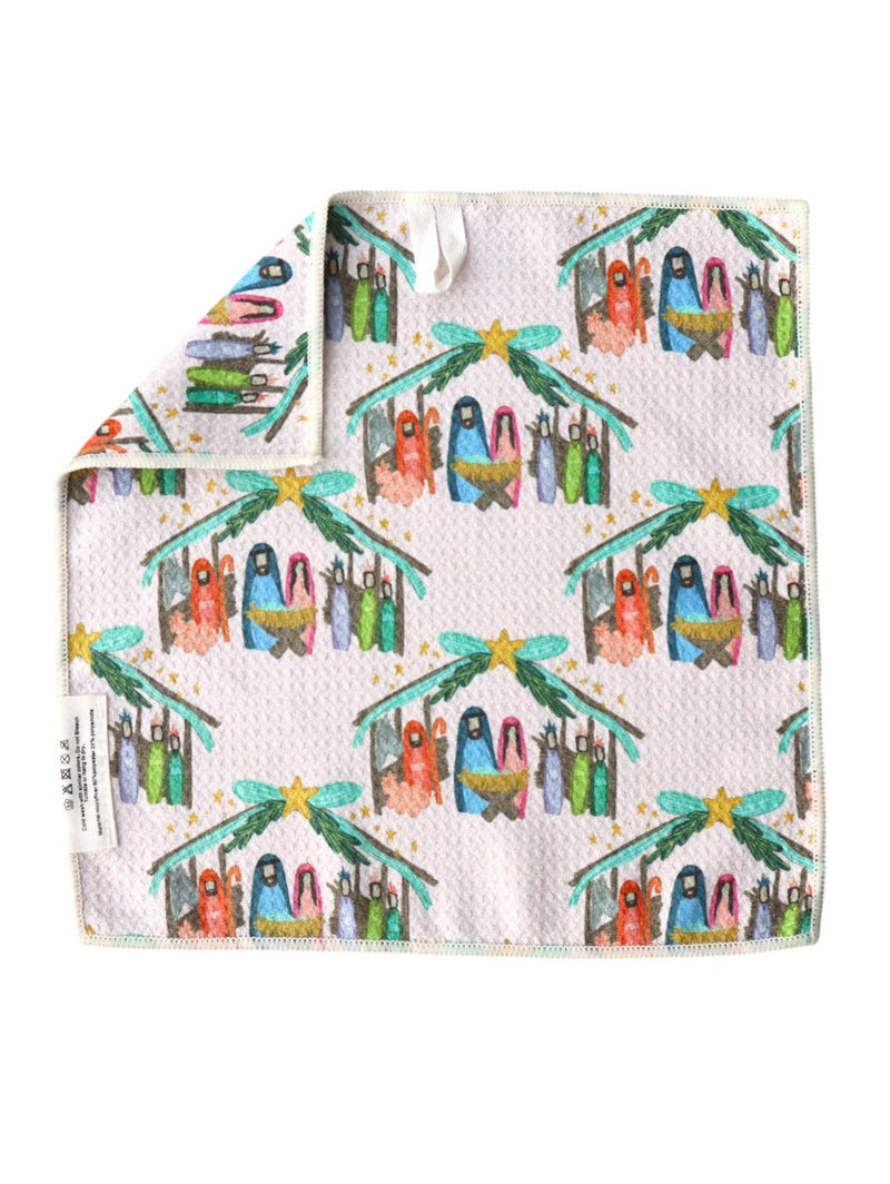 Away in a Manger: Double-Sided Washcloth: Cream / Washcloth (12 in x 12 in)