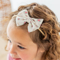 Coquette Rose Tulle Bow Baby Headband -  Hair Accessories
