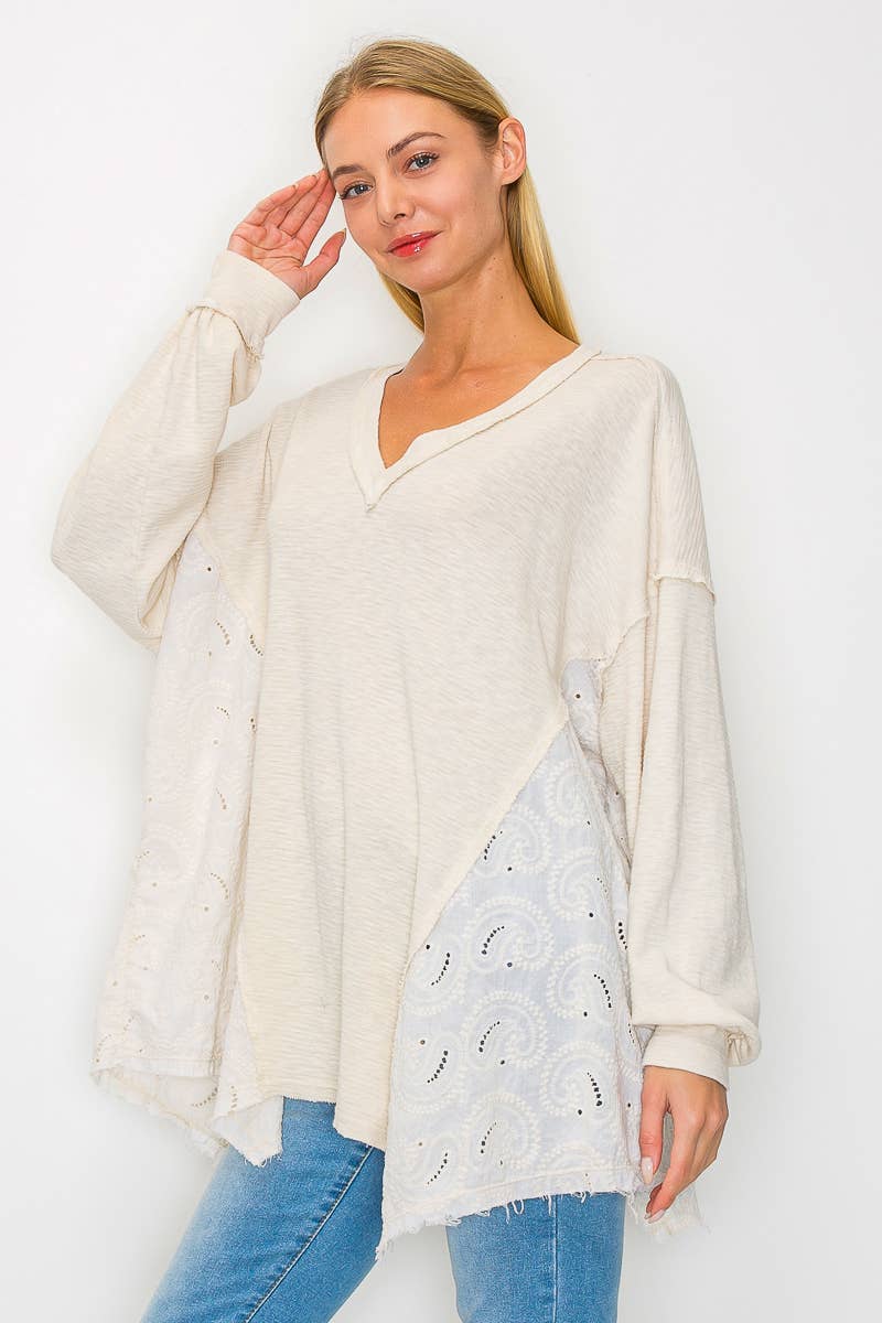 Mineral Wash Boho Paisley Top