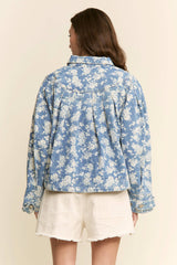 FLORAL PRINT DENIM JACKET