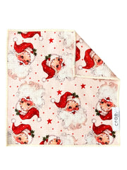Merry McSanta: Double-Sided Washcloth: Cream / Washcloth (12 in x 12 in)