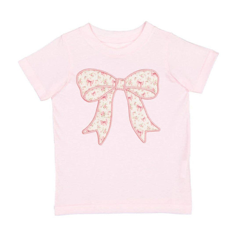 Ditsy Floral Bow Patch Short Sleeve T-Shirt