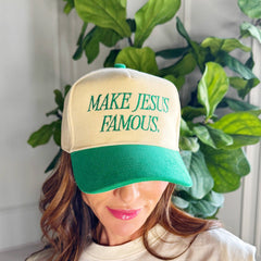 Make Jesus Famous Hat: Peach