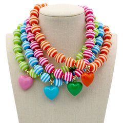 Cabana Stripe Necklace - 4 Colors: Orange