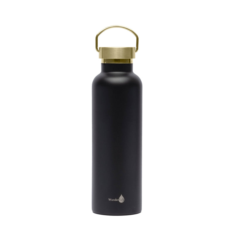 Black with Gold Top Insulated Water Bottle -1000 ml/34 Oz