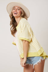 Mixed Stripe Oversized Sweatshirt