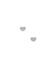 Screwback Stud Earrings - Micro Tessa Heart Silver