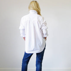 Poppy White Cotton Poplin Shirt