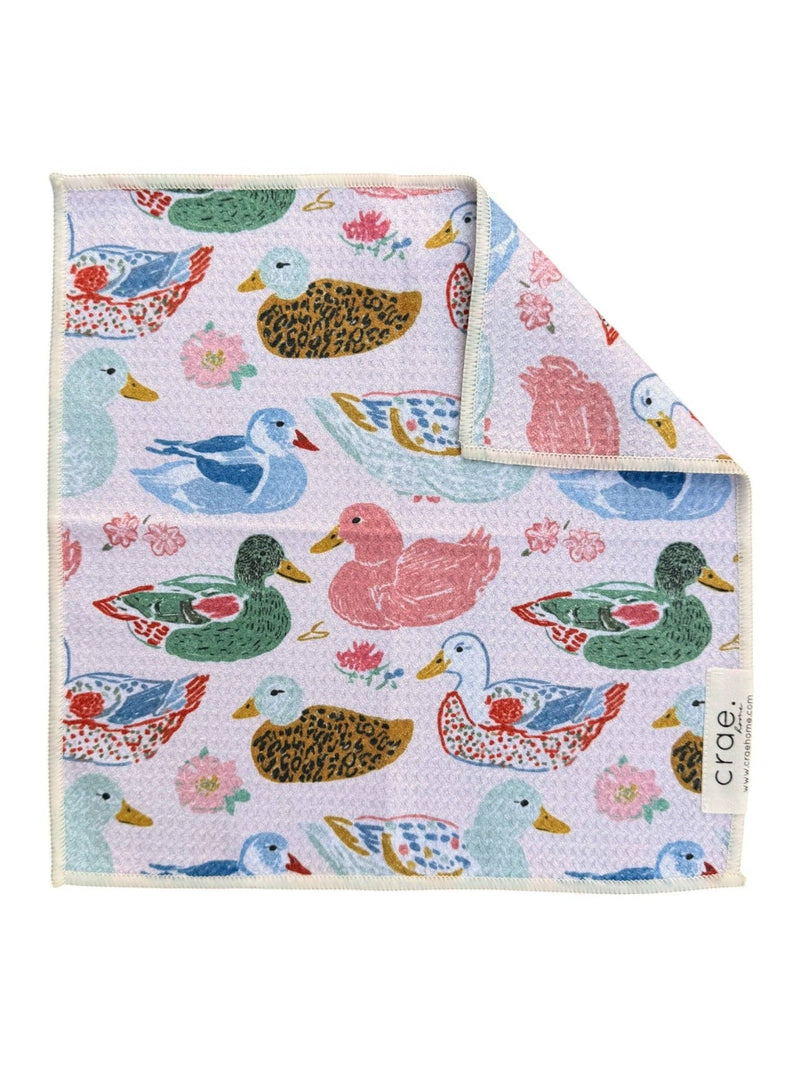 Pondside Feeding: Double-Sided Washcloth: Offwhite / Washcloth (12 in x 12 in)