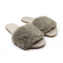 ZIELA - MINK Faux Fur Slide : Mink