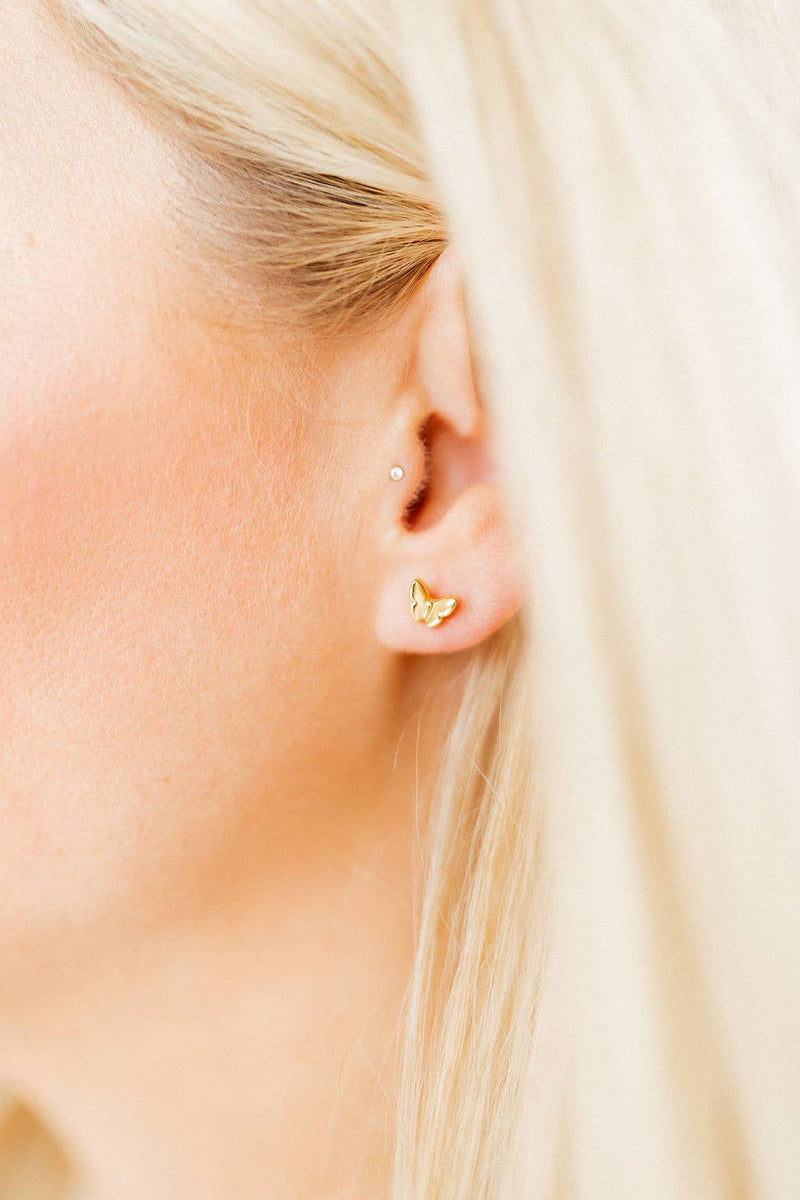 Screwback Stud Earrings - Bella Butterfly
