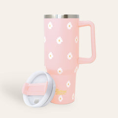 40oz Take Me Everywhere Tumbler - Dancing Daisy Pink