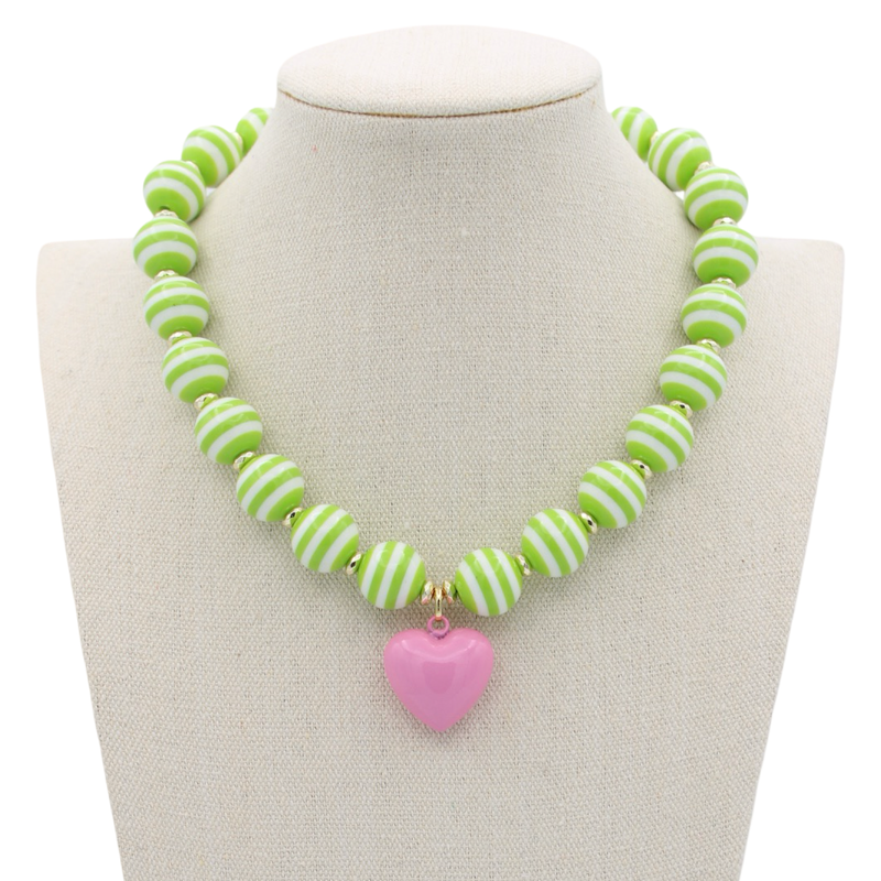 Cabana Stripe Necklace - 4 Colors: Lime/Pink