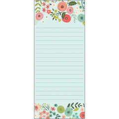List Pad - Teal and Coral Flowers