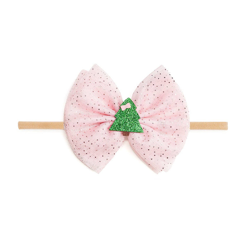 Christmas Tree Tulle Bow Baby Headband - Holiday Hair