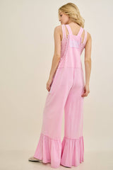 Mineral Washed Tea Party Ruffle Jumpsuit