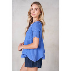 Flare Cotton Waffle SS Top