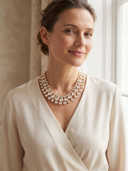 Penelope Layered Statement Necklace - Clear