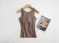 Essential Basic Rib Soft tank top w built in bra