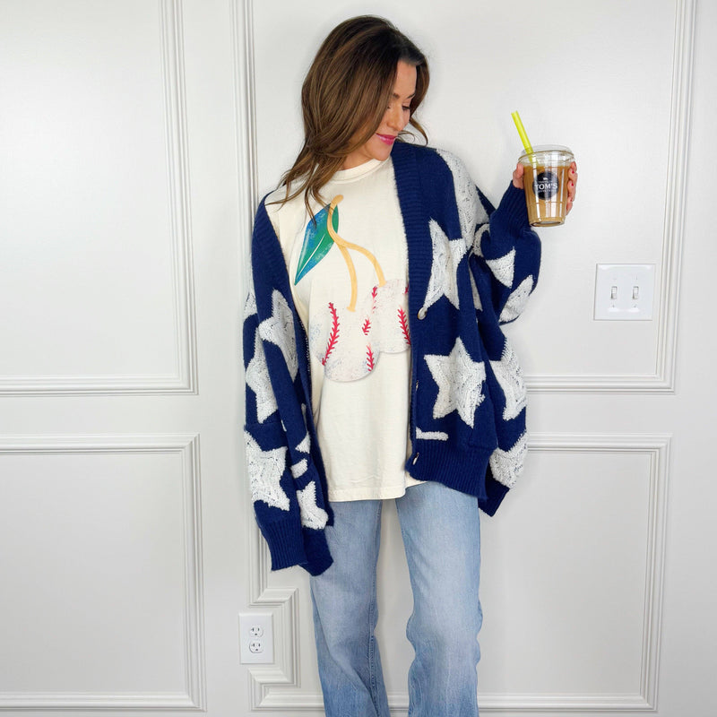 Cherry Baseball Y & A Tee: Adult Large (12-14)