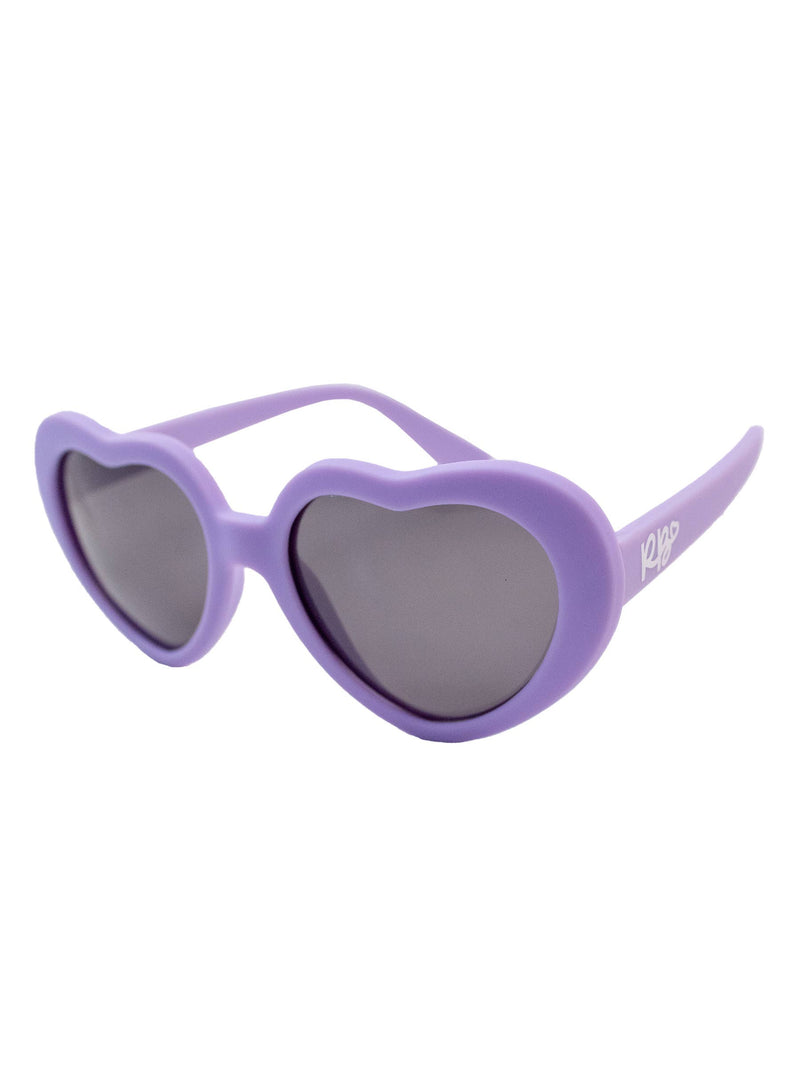 Girls Lavender Heart Shaped Sunglasses: Purple
