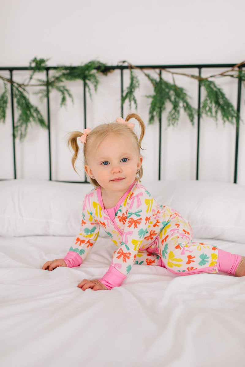 Zippy Bamboo Baby Pajama in Holiday Bows