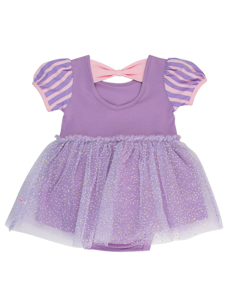 Baby Girls Tower Princess Short Sleeve Bow Twirl Romper