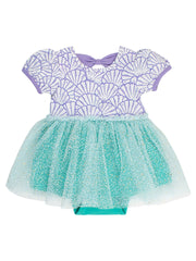 Baby Girls Mermaid Princess Short Sleeve Bow Twirl Romper