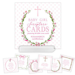 Baby Pink Scripture Cards Flat Card With Acrylic Stand
