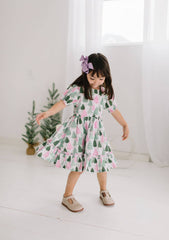 Aura Poplin Dress in Christmas Tree