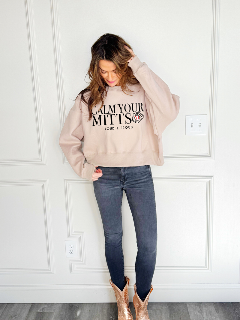 Calm Your Mitts Crop Sweatshirt