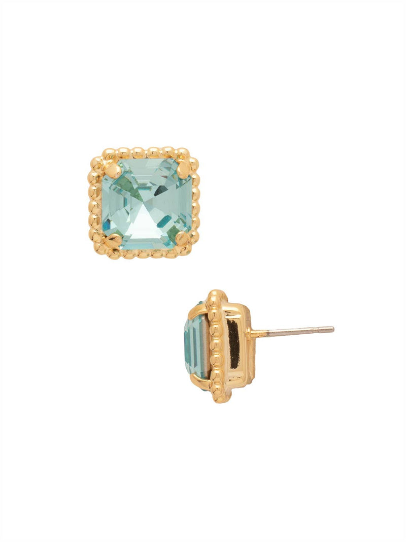 Izzy Decorated Stud Earrings - Blue