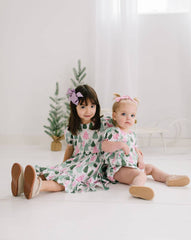 Quinn Poplin Romper in Christmas Trees