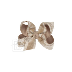 Double Ruffle/ Grosgrain Layered Hair Bow: 4.5" Large