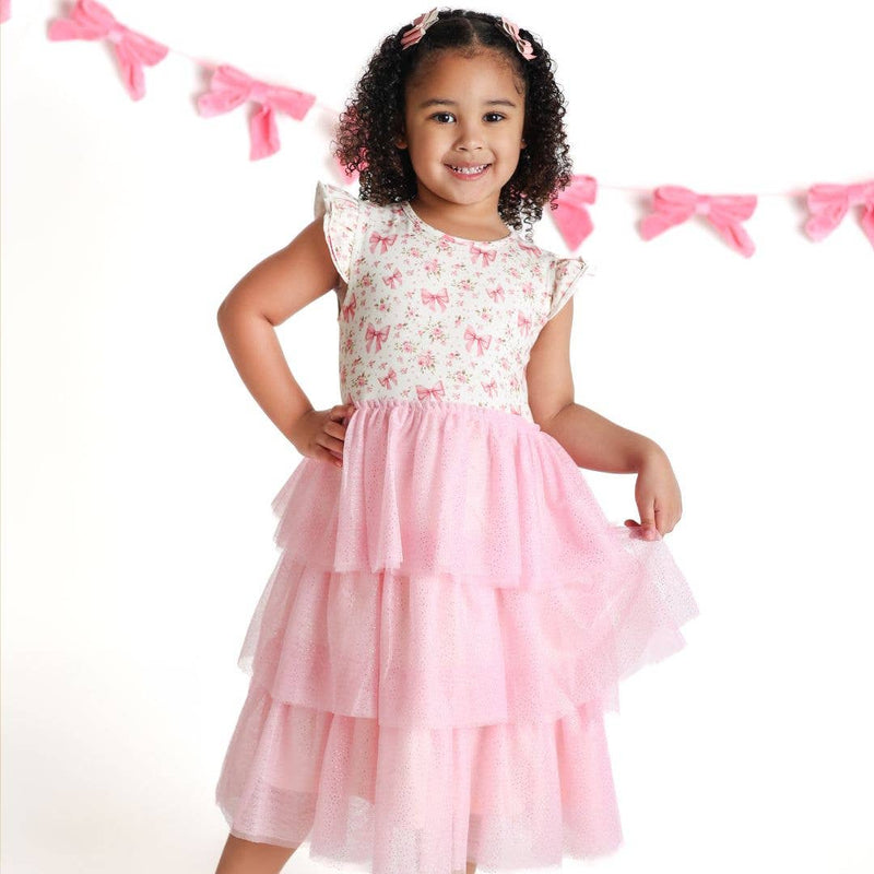 Blush Glitter Bow Clip Set - Hair Accessories For Kids