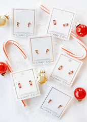 Screwback Stud Earrings - Peppermint Twist