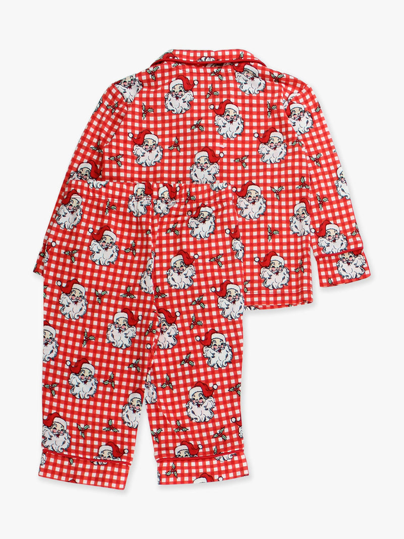 SoftSnooze™ Boys Red Dear Santa Long Sleeve Button Up Pajama Set