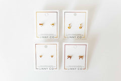 Screwback Stud Earrings - Violet Heart