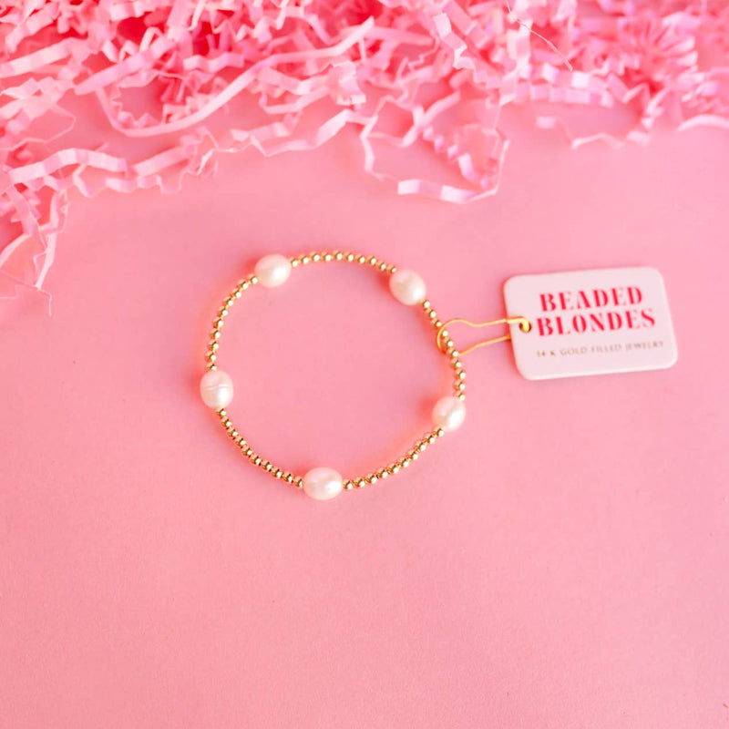 Pearl Poppi Bracelet in Gold: Standard 6.75 inch
