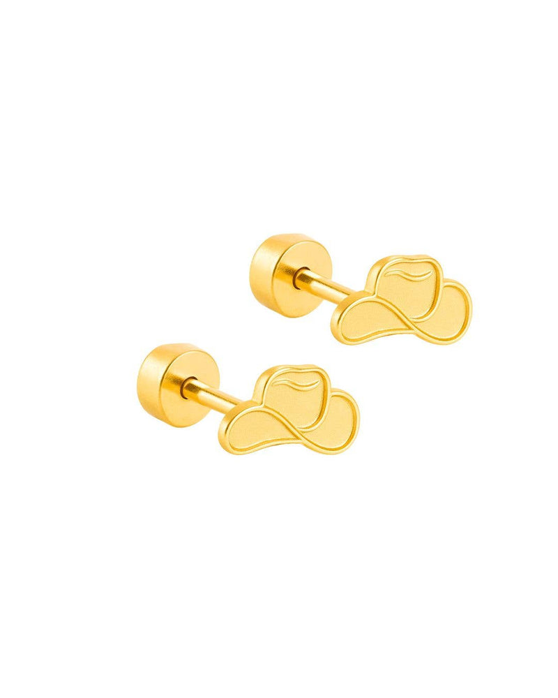 Screwback Stud Earrings - Cowgirl Hat