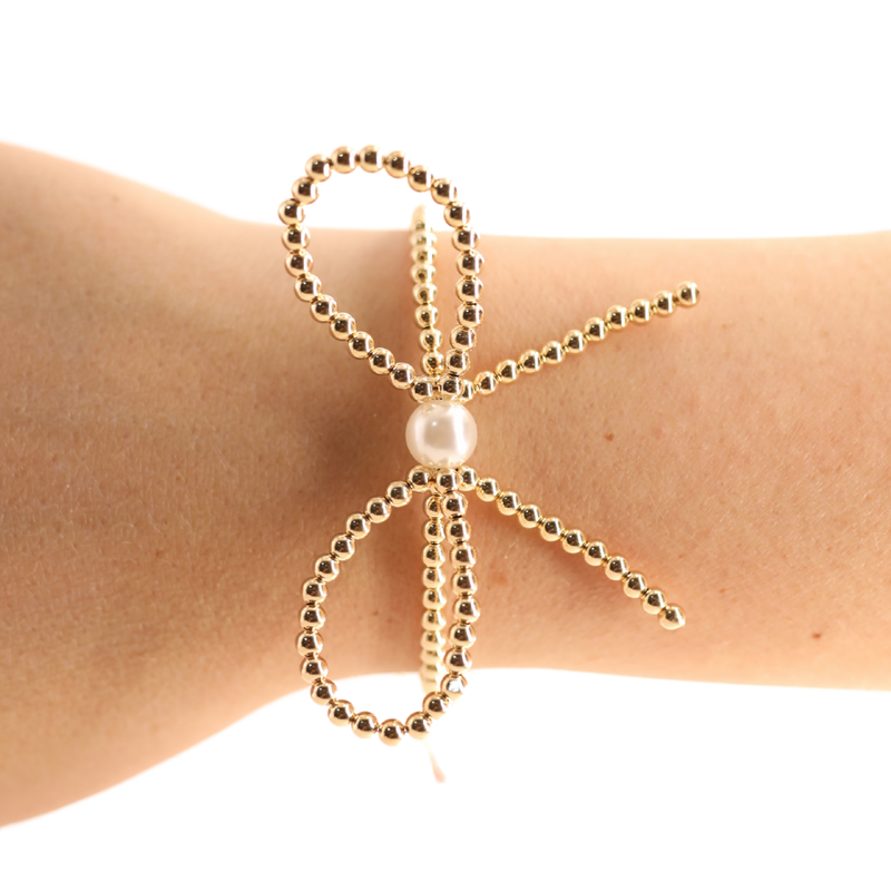 Gold Bow Bracelet: Petite 6.25 inch