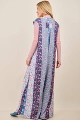 Petal Diary Terry Button Henley Jumpsuit