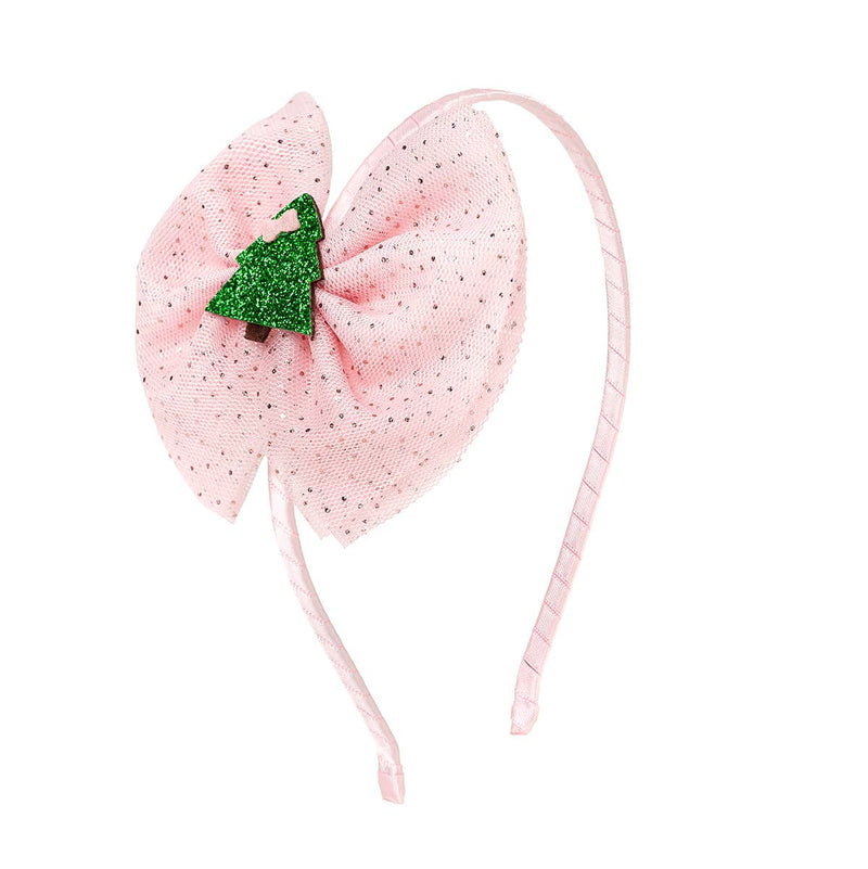 Christmas Tree Tulle Bow Headband - Holiday Hair Accessories