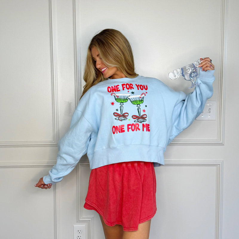 One For You Cocktail Crop Sweatshirt