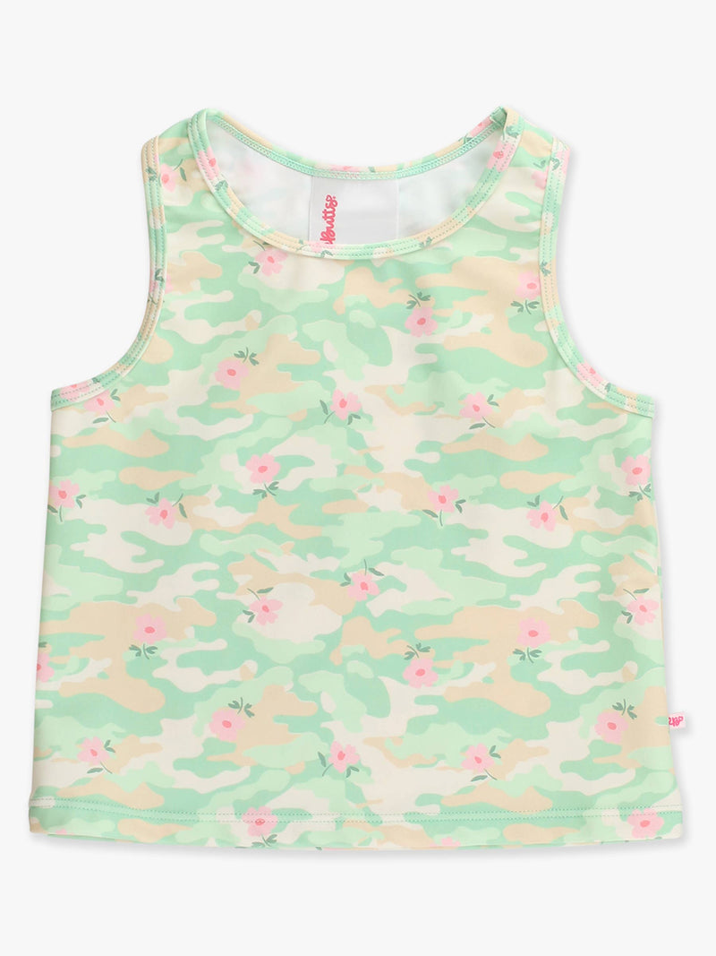 Girls Sage Blossom Camo Active Tank and short set