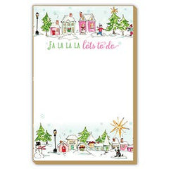 Snow Village Fa La La La Lots to Do Luxe Large Notepad