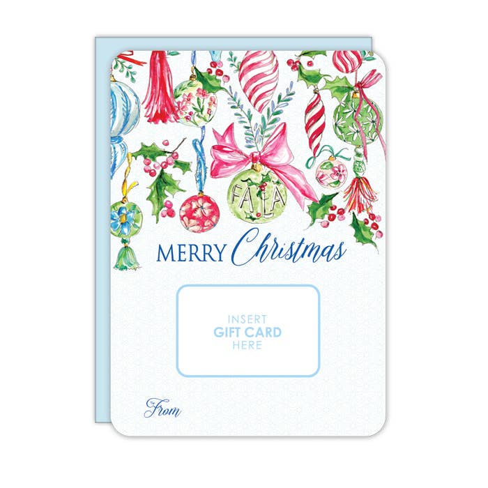Merry Christmas Vintage Ornaments Gift Card Greeting